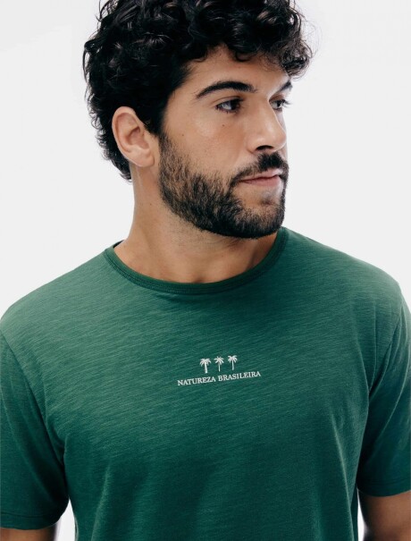 CAMISETA CON ESTAMPA EN TELA FLAMÉ VERDE