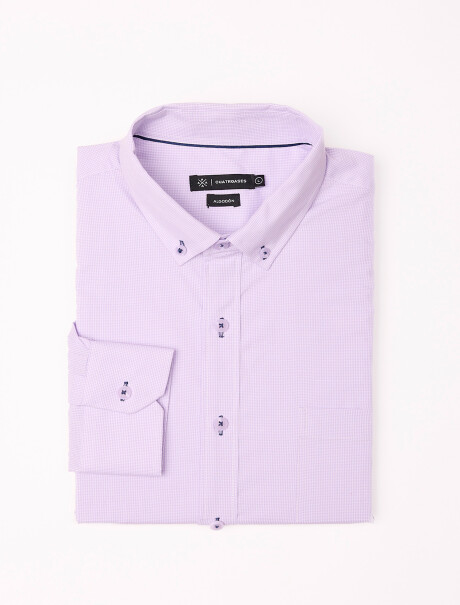 Camisa m/ micro pie de pulle violeta