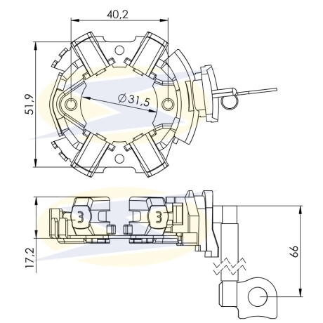 PORTA CARBONES FIAT PUNTO STRADA SIENA BOSCH 4,6X12X12,2 FIJ.40 EXT.52 UNIFAP PORTA CARBONES FIAT PUNTO STRADA SIENA BOSCH 4,6X12X12,2 FIJ.40 EXT.52 UNIFAP