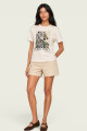 Remera dama Hering manga corta Beige