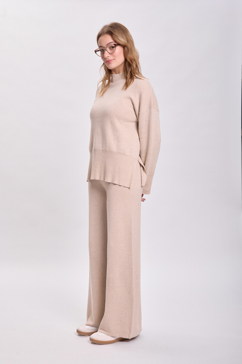 Polera punto Beige