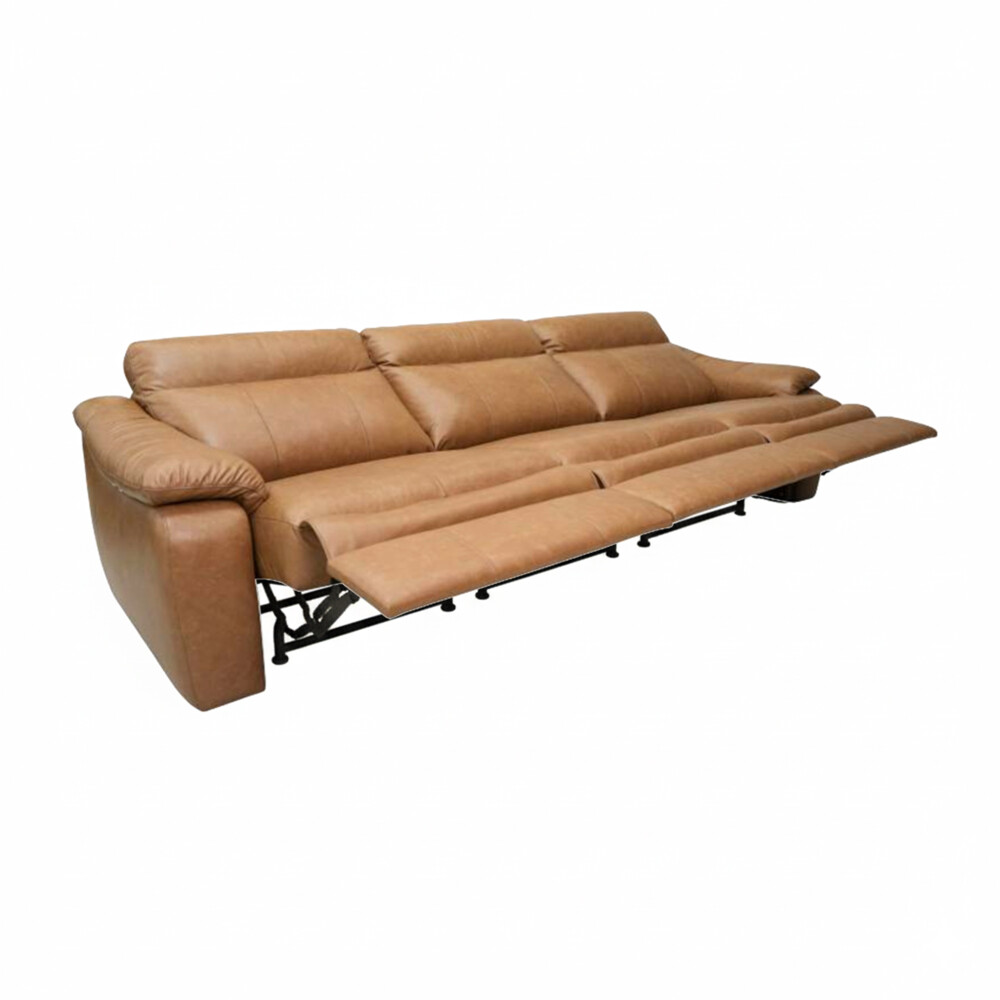 Sillón recliner 3 Cuerpos Rubi - 100% Cuero Camel