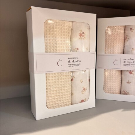 Set x2 Muselina Swaddle Cottage Rosa