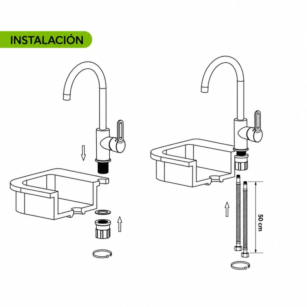 Grifería de Cocina Monocomando de Mesada Noar Pico Alto Negro Mate Grifería De Cocina Monocomando De Mesada Noar Pico Alto Negro Mate