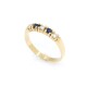 Anillo medio sin fin en oro 18K con brillantes y zafiros Anillo medio sin fin en oro 18K con brillantes y zafiros