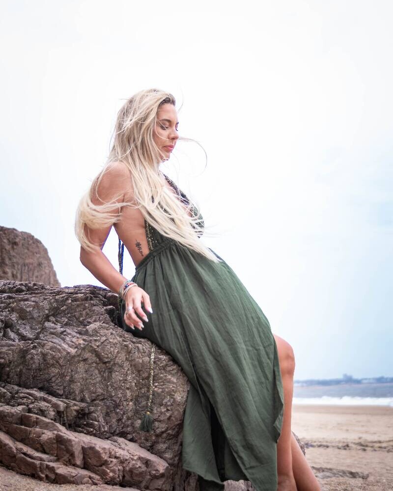 AIALA DRESS BORDADO Verde