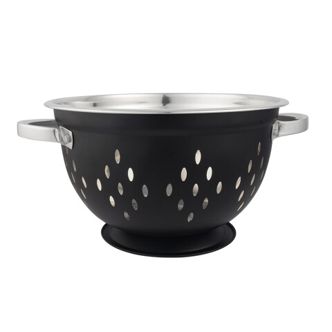 COLADOR ACERO INOX D25CM EXTERIOR NEGRO MATE COLADOR ACERO INOX D25CM EXTERIOR NEGRO MATE