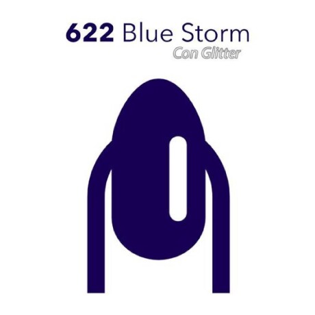 Esmalte Color En Gel Semipermanente Meliné Secado Uv 15ml 622 Blue Storm