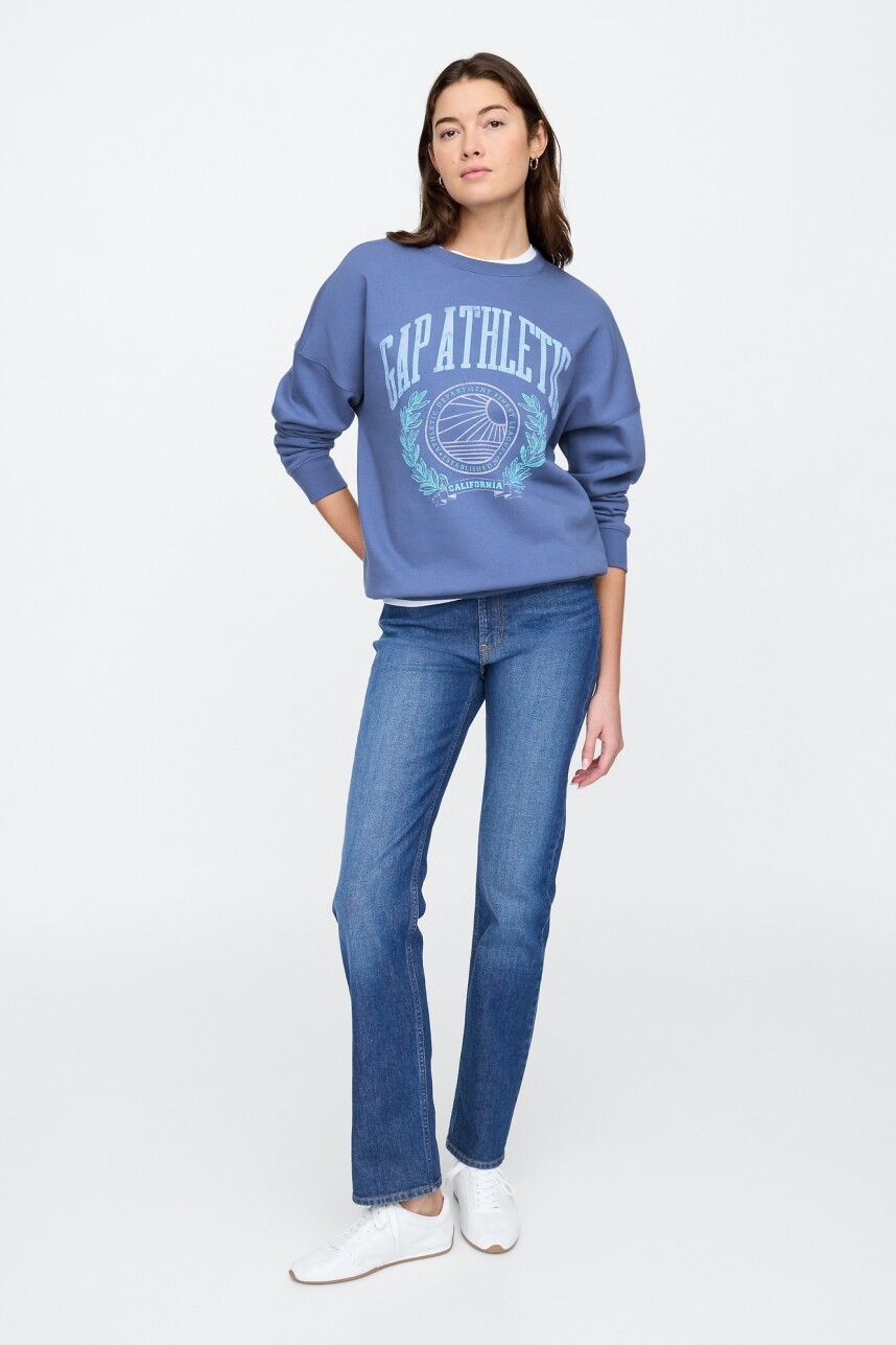 Buzo Deportivo Logo Gap Mujer Bijou Blue 18-3921 Tcx