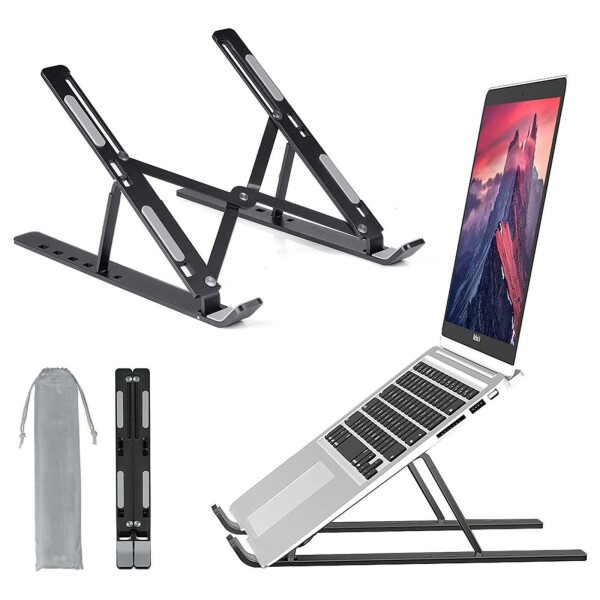Soporte Plegable Notebook Laptop Ergonomico Calidad Pro Color Variante Negro