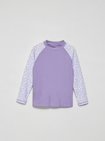 Camiseta UV manga larga Flores- Lila