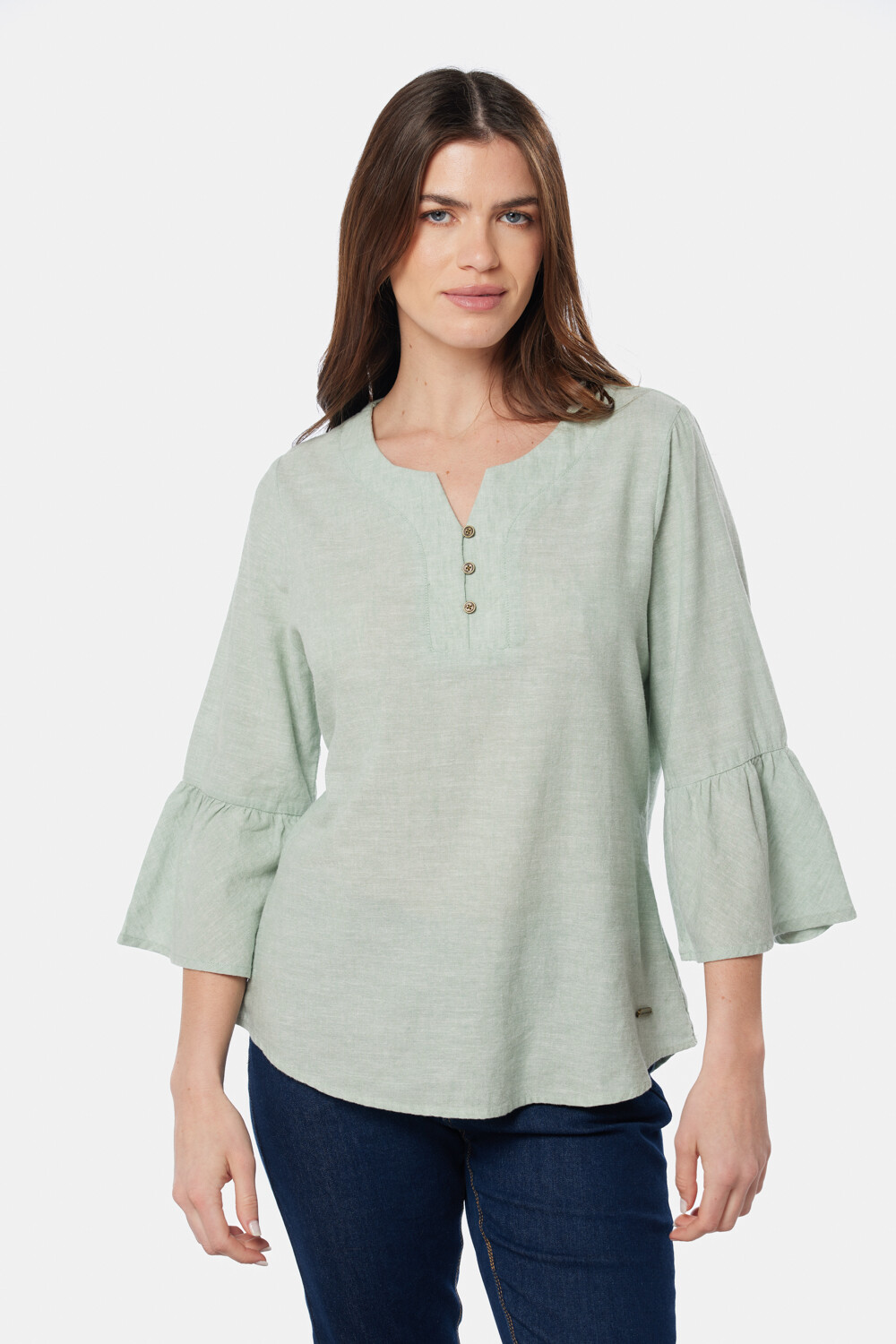 BLUSA DE LINO Verde