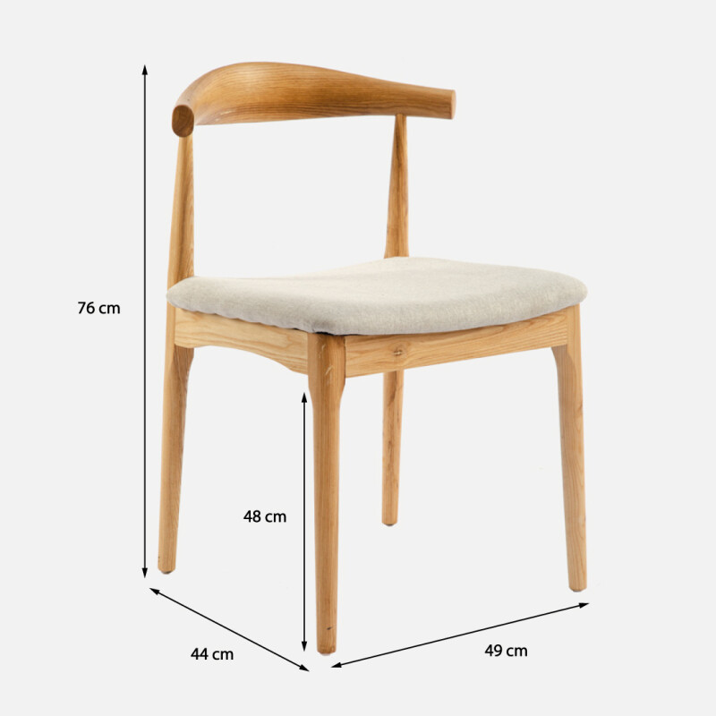 Silla Elbow Natural con gris
