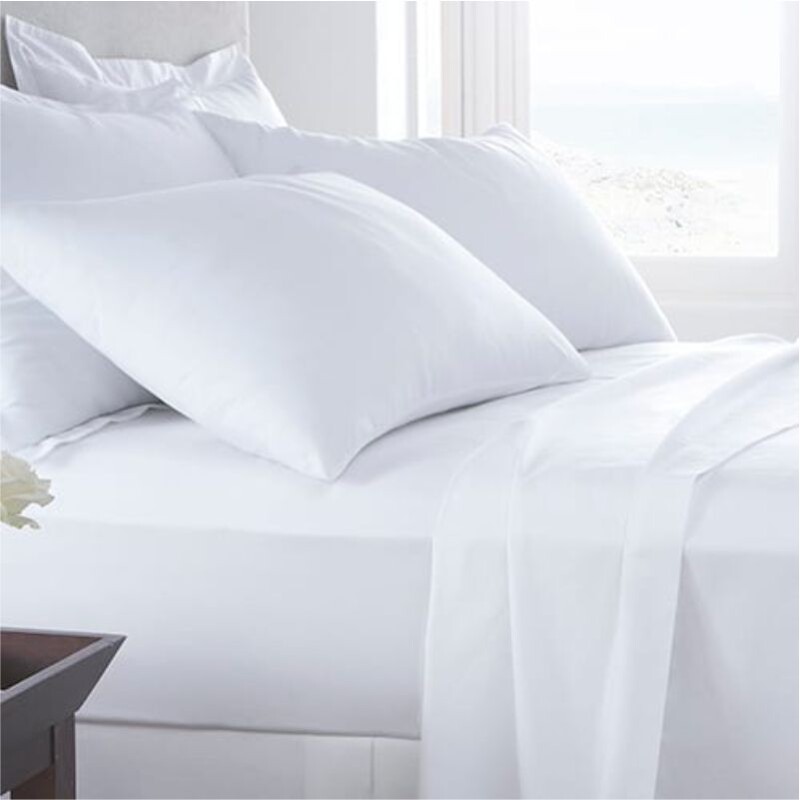 Juego de Sábanas 2 Plazas King Blanca Lisa 200 Hilos Juego de Sábanas 2 Plazas King Blanca Lisa 200 Hilos