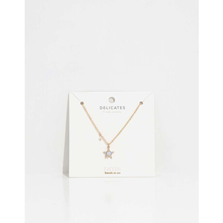 Collar Con Dije De Estrella Con Cubic Zirconia Dorado
