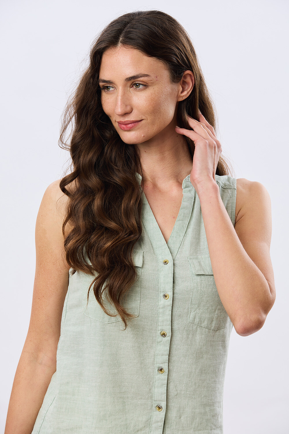 CAMISA DE LINO Menta