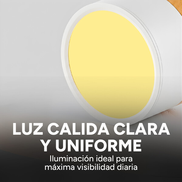 Plafón LED Techo 11 cm Madera Nórdico Luz Fría 10W Pack X 2 Blanco Cálida