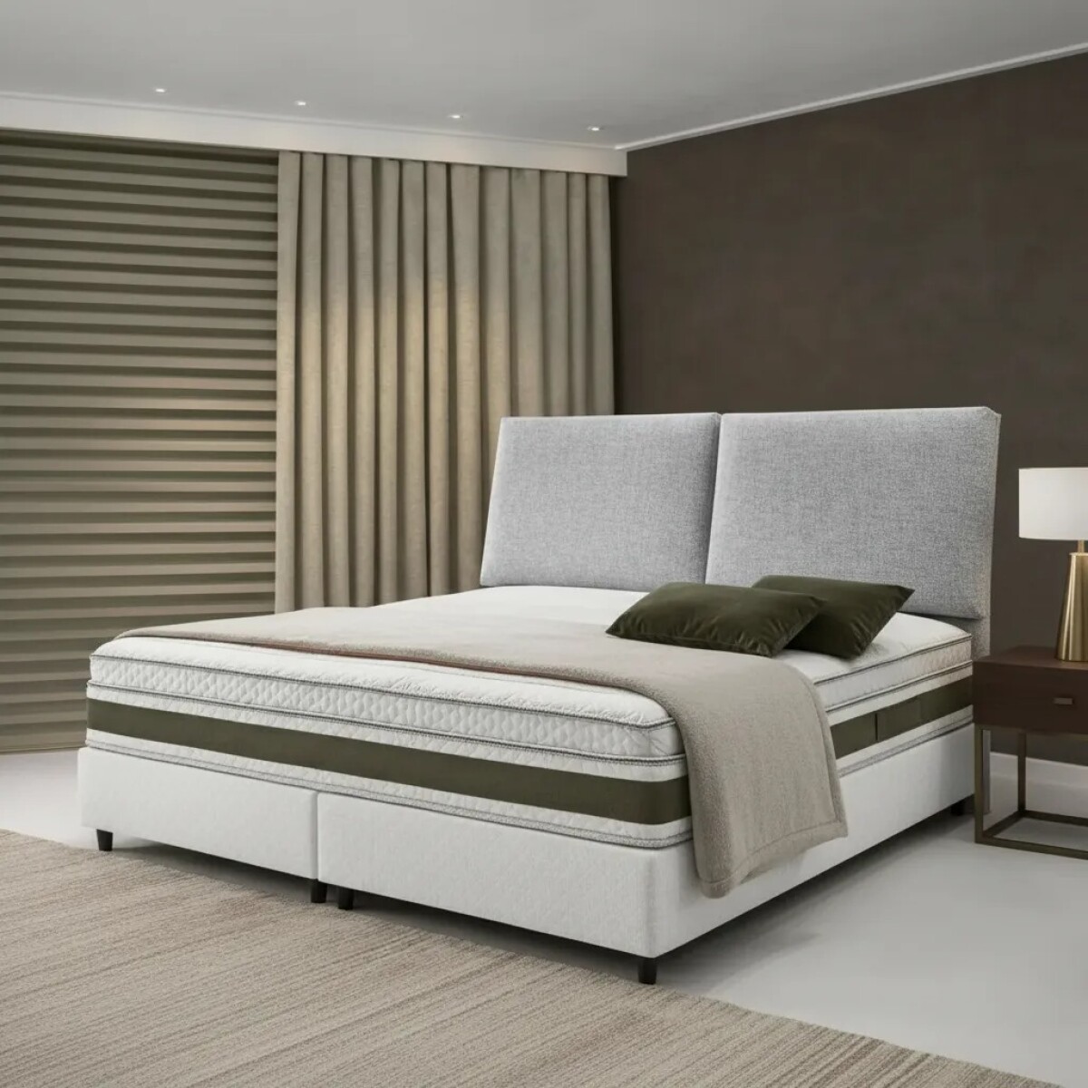 Respaldo para sommier Queen 1.80 Mts - Tela gris claro 