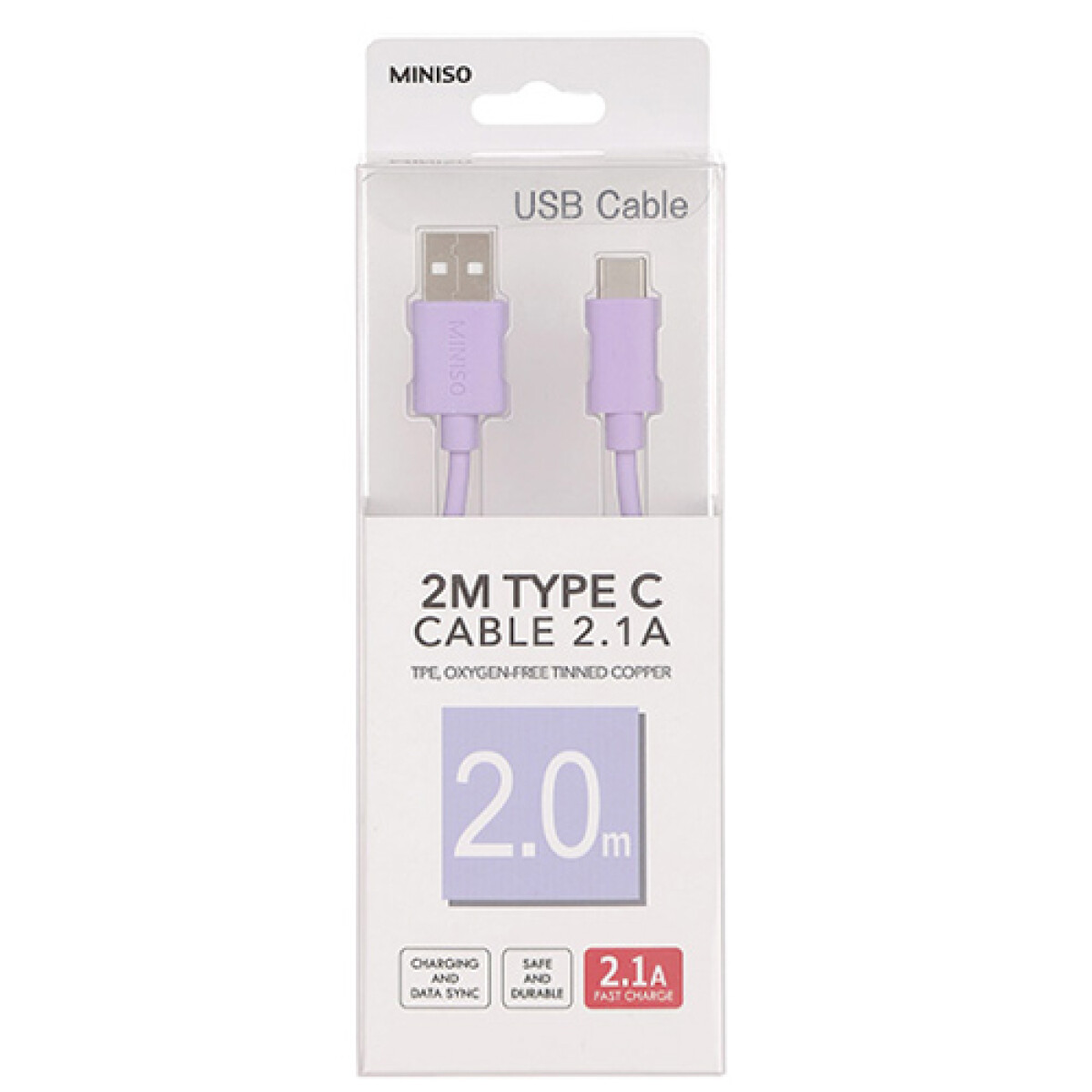 Cable USB C 2.1A - Violeta 