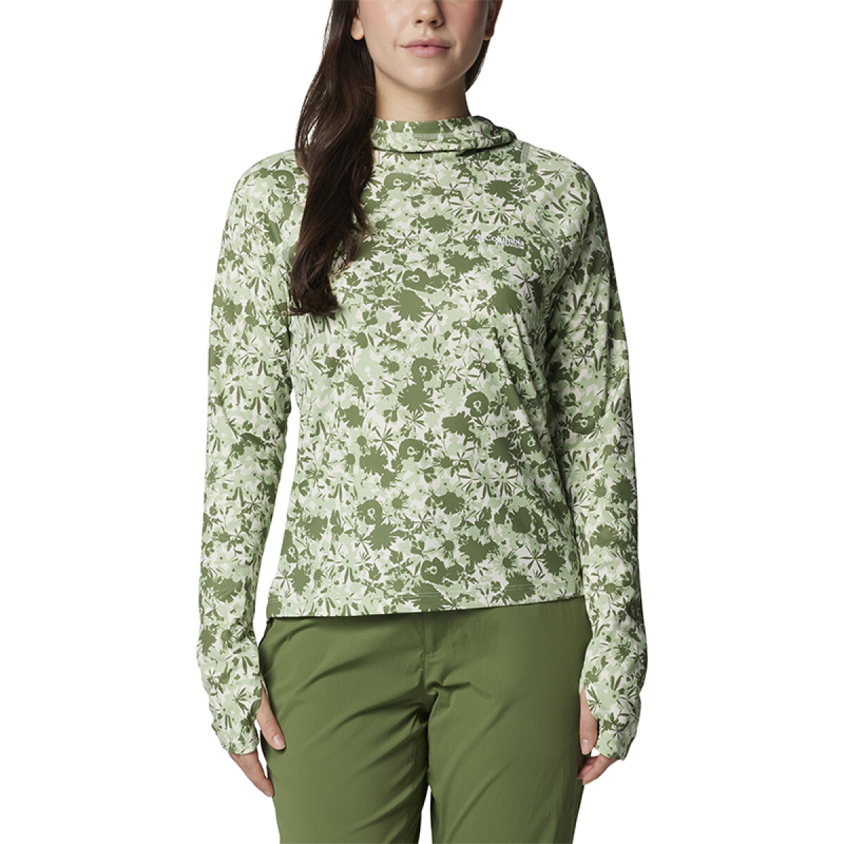 Remera Summit Valley Mujer - NIAGARA/SAGE LEAF POPFL 