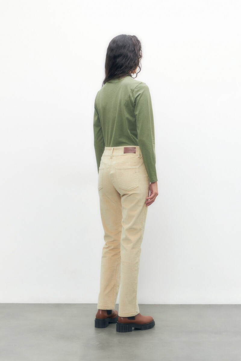 Pantalón recto de pana Alba beige claro