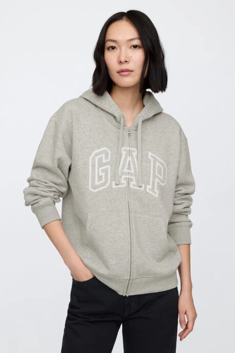 Canguro Con Cierre Logo Gap Mujer Light Heather Grey B08