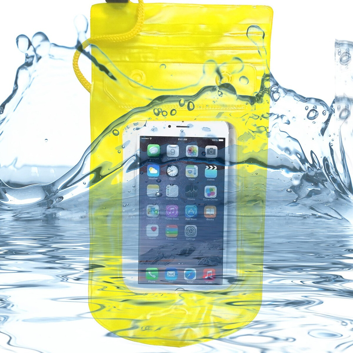 Estuche De Celular Resistente Al Agua Impermeable Sumergible - variante color AMARILLO 