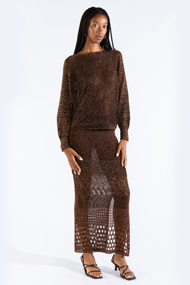 LU SKIRT Gold Black