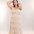 Vestido crochet beige