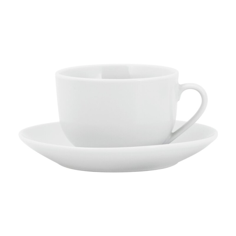 Taza de Té Selecta Modern con Plato 220 ml TAZA DE TE 220ML C/PLATO MODERN PORC BLANC SELECTA