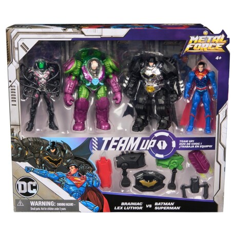 Pack X4 Figuras Dc Comics 72402 Team Up Con Accesorios 001