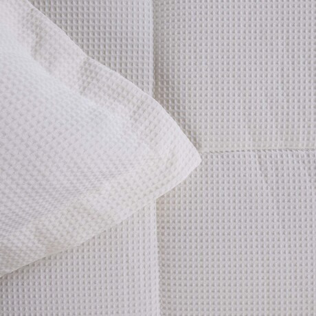 SET DE ACOLCHADO 1 PLAZA POLIESTER NATURAL-BEIGE MINI WAFFLE CRUDO