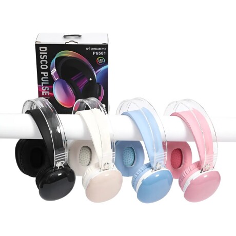 Auriculares Gamer Pg581 Bluetooth Luces Led Universo Binario NEGRO