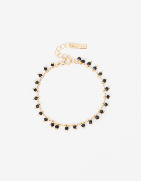 Pulseras Flexibles Color Pulsera Metal Y Beads - Dorado