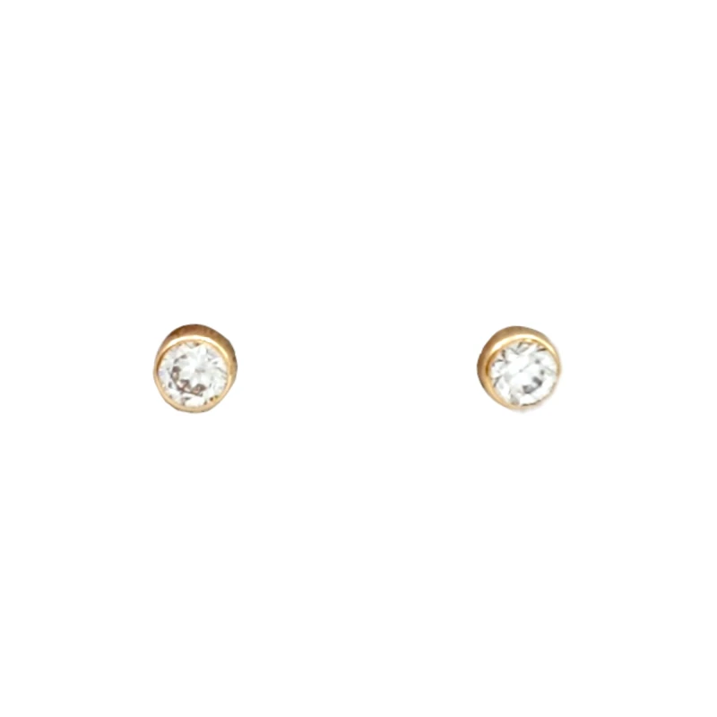 Caravanas Solitario de oro- Oro bajo - Zirconia - CA8078 conpiedra