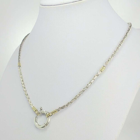 Cadena De Plata 925 Con Doublé En Oro 18Ktes Y Cierre Marinero Modelo Espiga