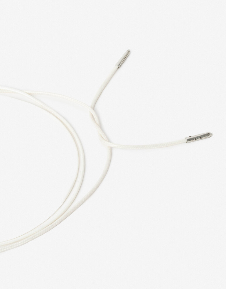 Pañuelos Raso Choker Con Flor Doble - Blanco Crudo