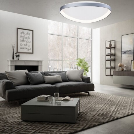 Plafón LED, Diseño triangular, Dimerizable 48W 65CM PLATA