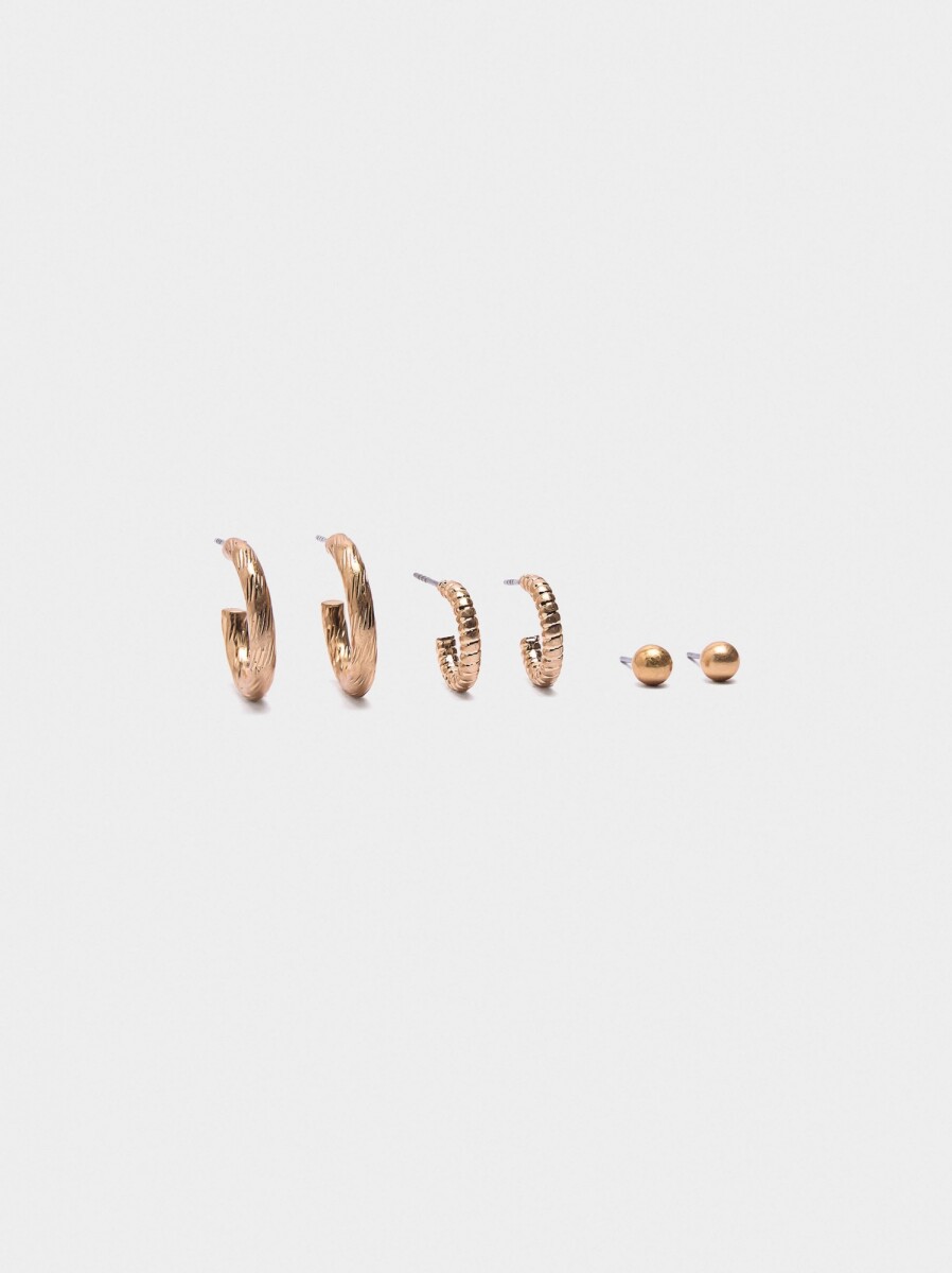 Set De Pendientes De Oro - dorado 