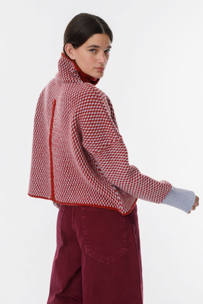 Sweater Glass Bordeaux/Celeste