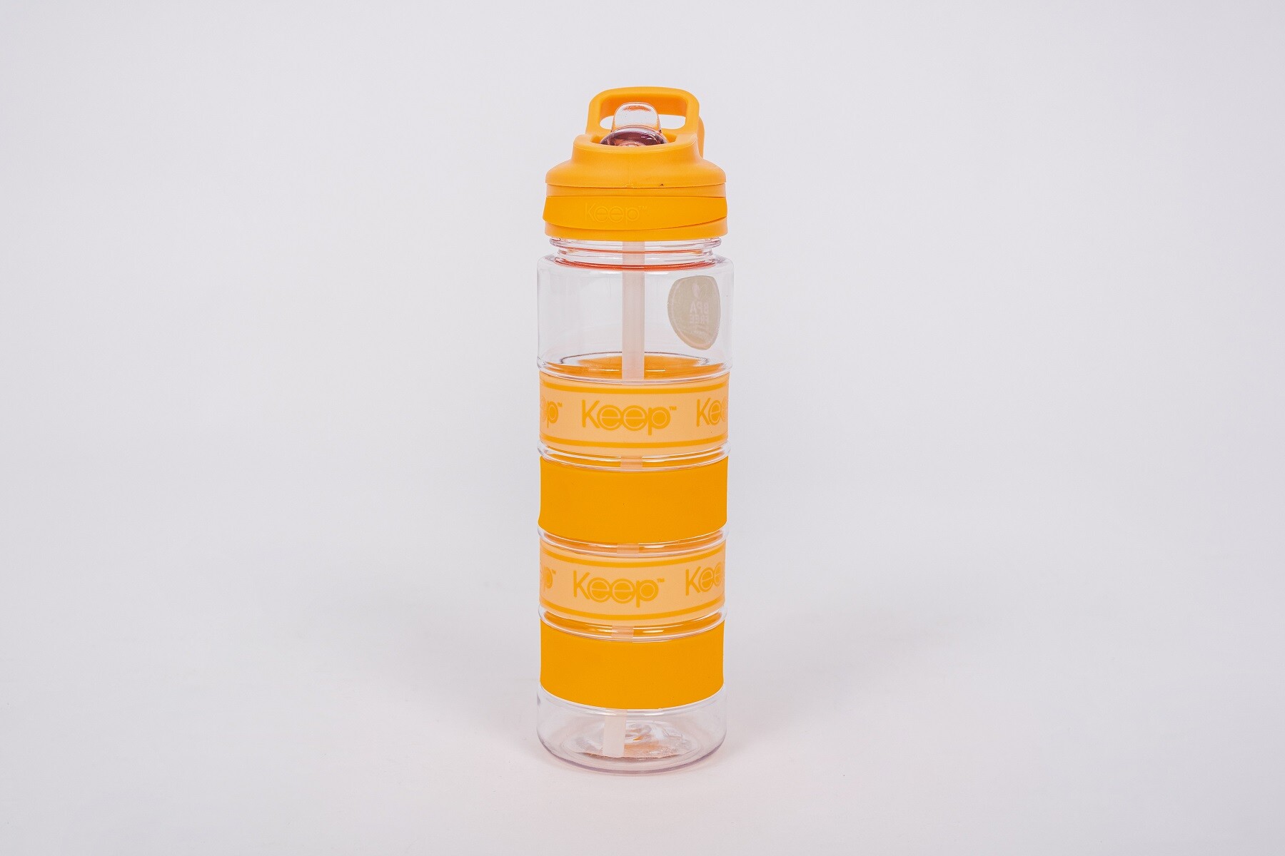 Botella Con Sorbito Plastica Keep 750ml Reutilizable - Naranja 