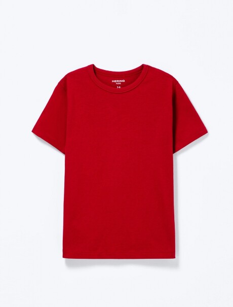 CAMISETA BÁSICA INFANTIL MANGA CORTA ROJO