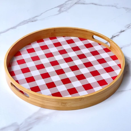 Bandeja Redonda Decorada Bambu Ø40cm x Alto 5cm Bandeja Redonda Decorada Bambu Ø40cm x Alto 5cm