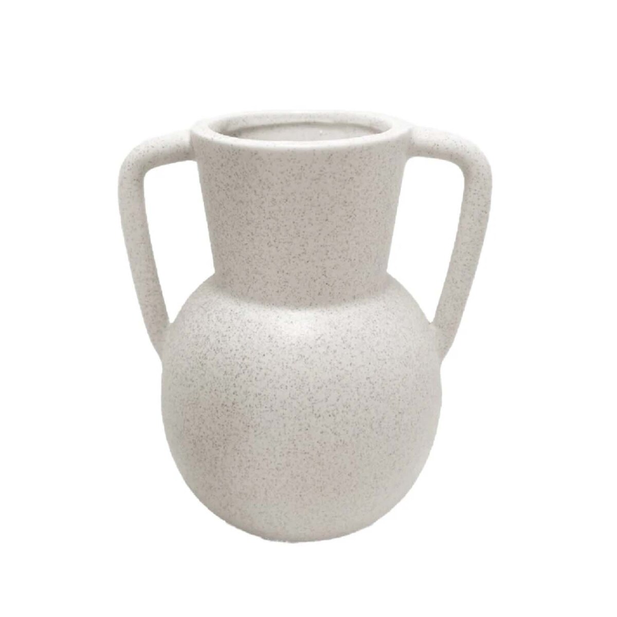 Florero en Cerámica Diseño Anfora para Decoración 14x11x15Cm - Blanco 