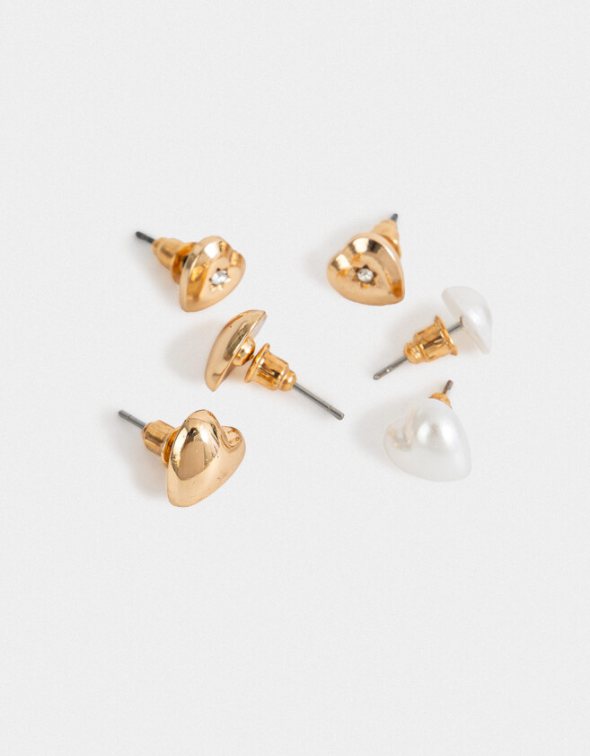 Aros Sets Con corazón Set De Aros Con Corazón - Dorado