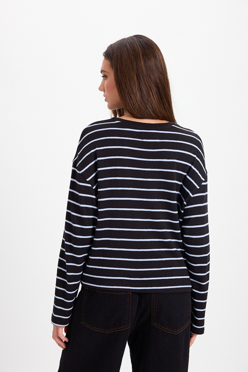 Tshirt Duo Negro/Celeste