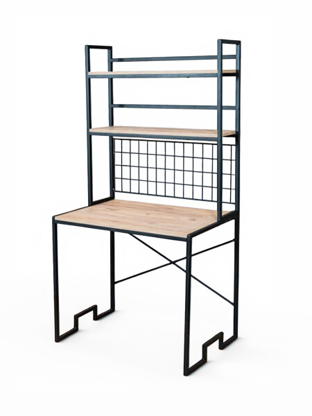 ESCRITORIO UYAN CON ESTANTES NEGRO