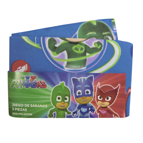 Juego Sábanas Infantiles Héroes en Piyamas 1 Plaza 100% Microfibra U