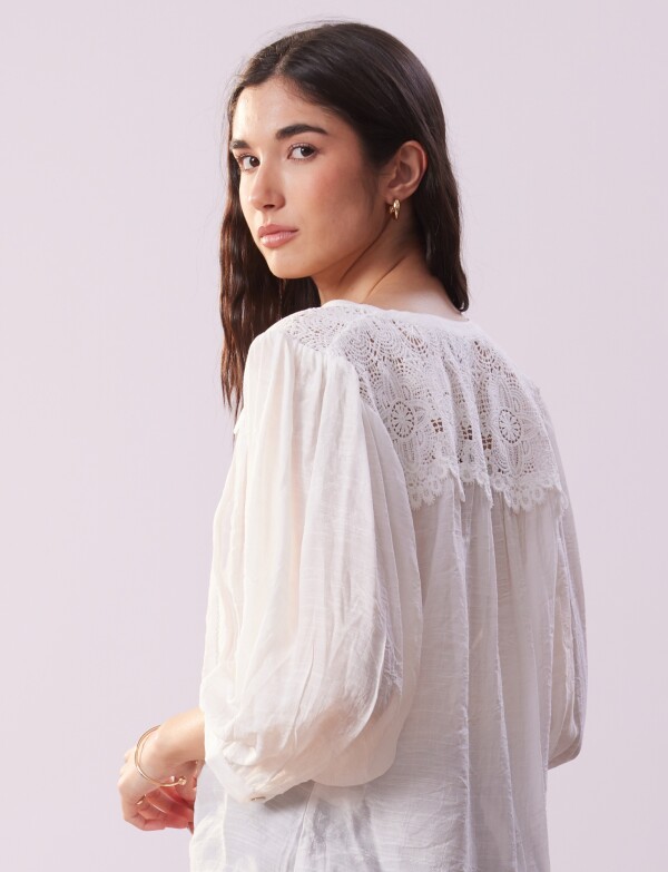 Blusa Crochet BLANCO