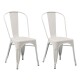 Pack x2 Sillas Tolix Lumax Metal Colores Living Comedor Blanco